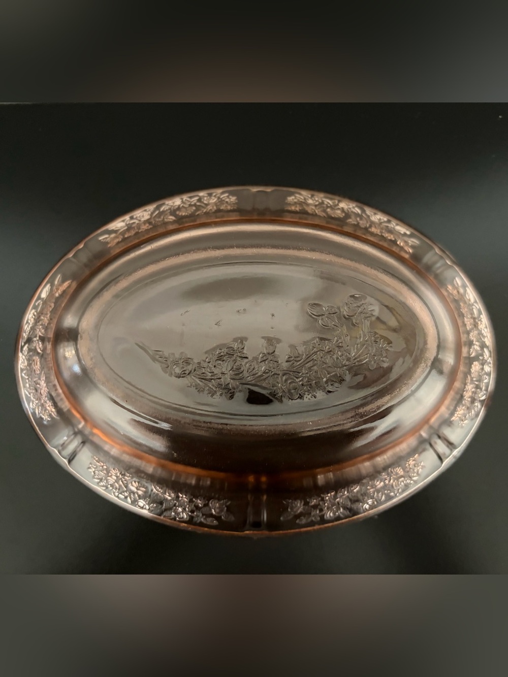 Federal Glass Sharon Cabbage Rose Pattern - Picture 4 of 6
